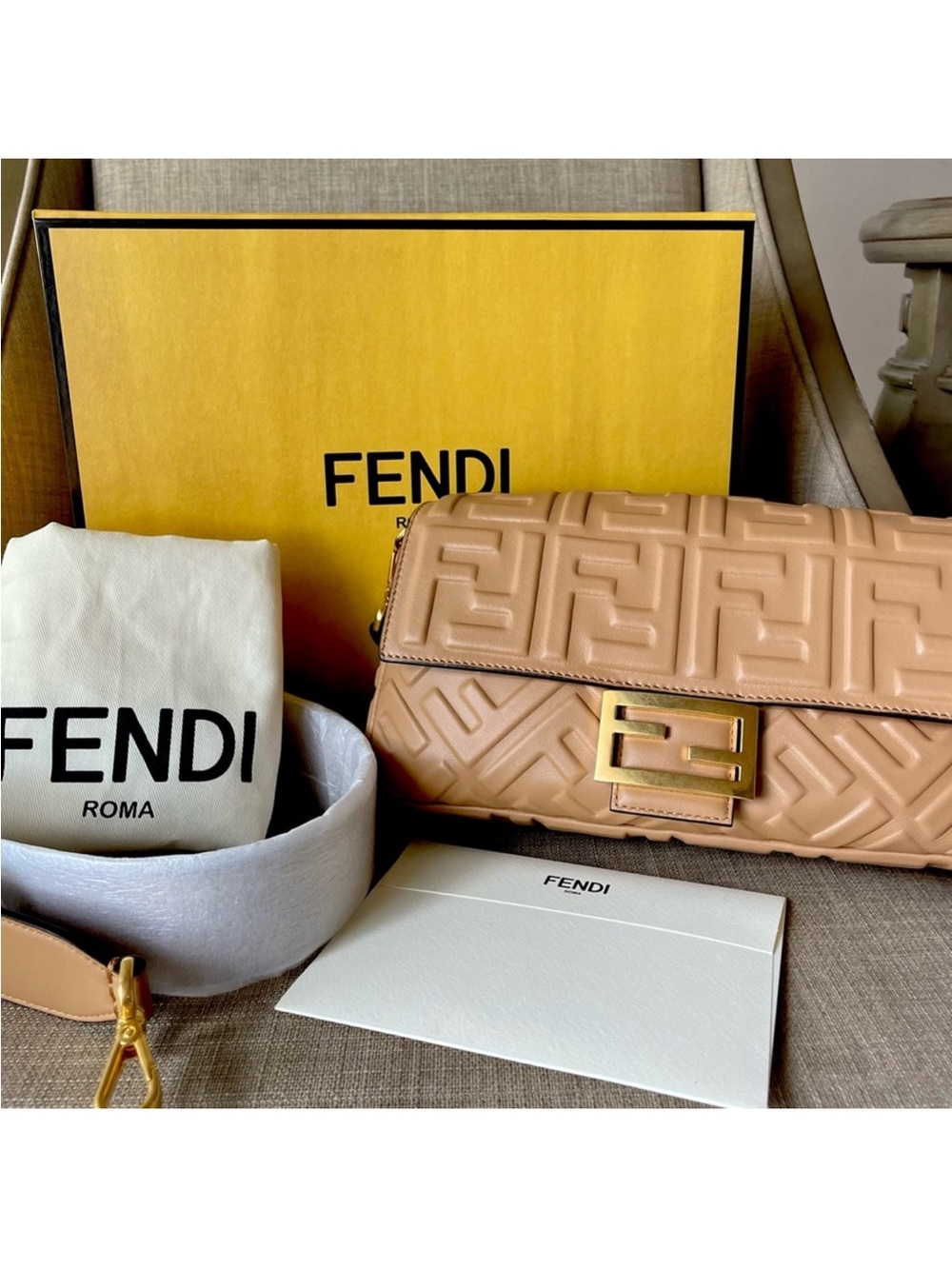 Authentic Fendi baguette shoulder bag
